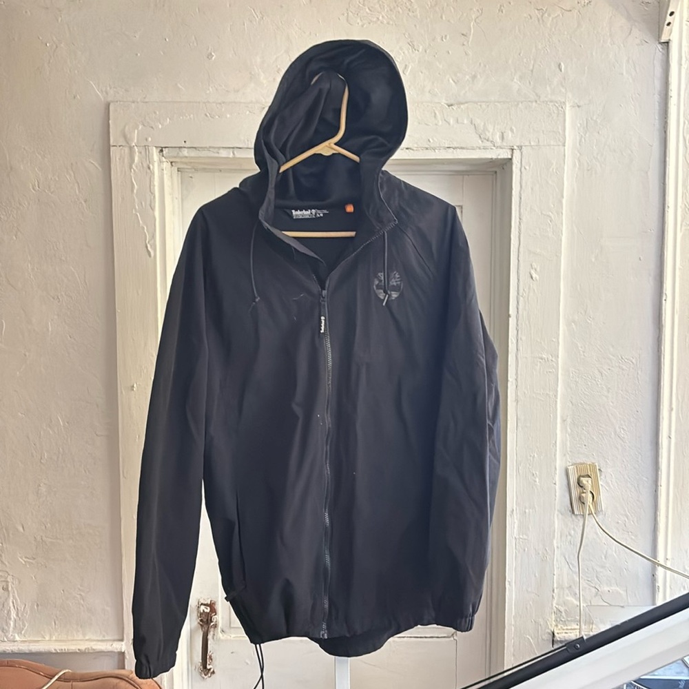 Timberland Large Black hooded windbreaker